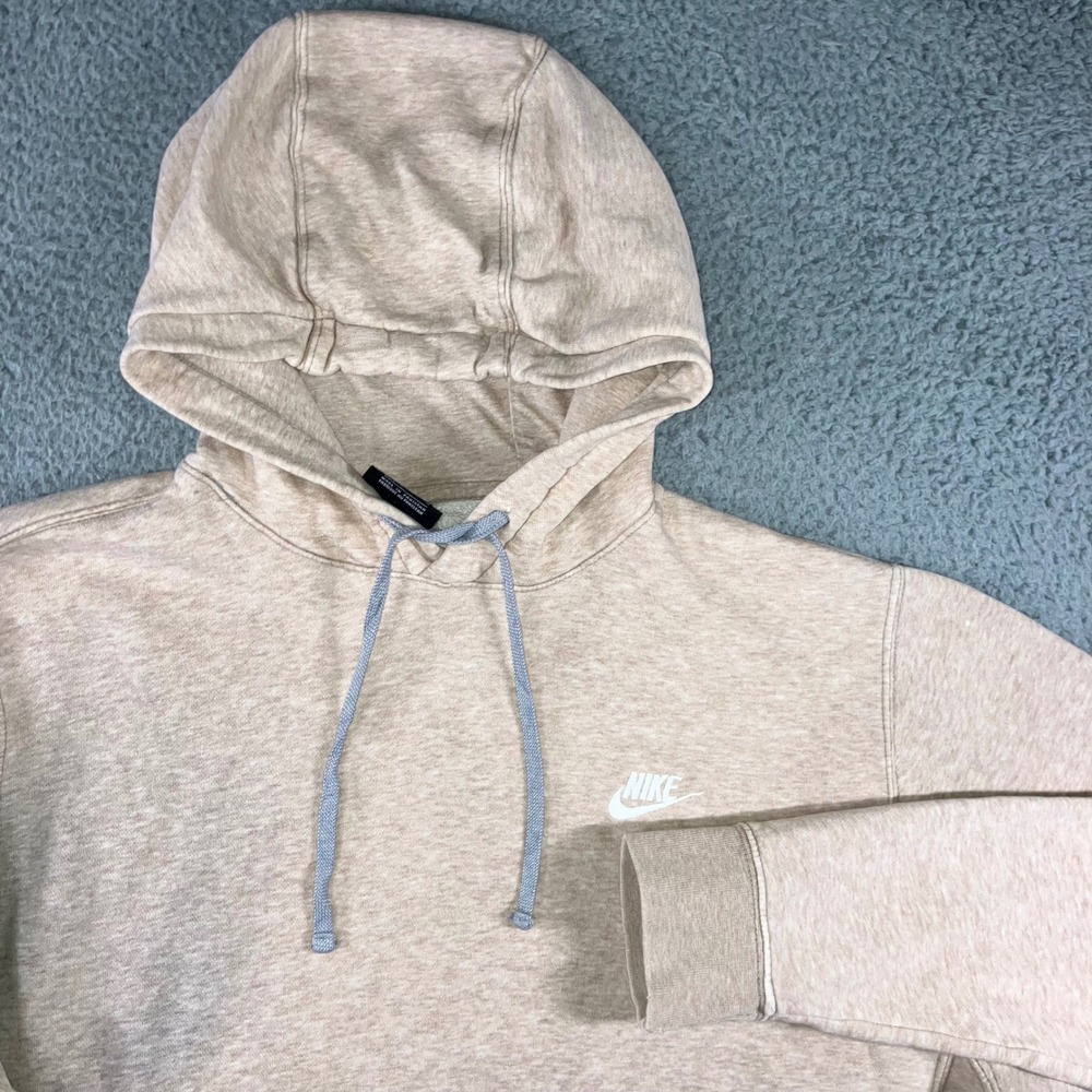 Nike Hoodie Men L Tan Heathered Pullover Sportswear Outdoor Thrashed Grunge